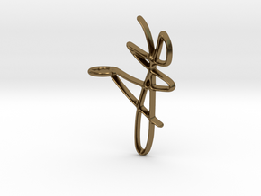 Scribble Pendant in Polished Bronze