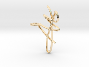 Scribble Pendant in 14k Gold Plated Brass