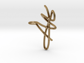 Scribble Pendant in Polished Gold Steel