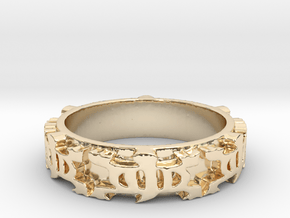 Denkyem Ring Size 7 in 14k Gold Plated Brass