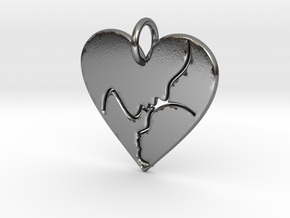 Mother and Child Pendant (solid) in Polished Silver