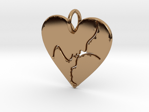 Mother and Child Pendant (solid) in Polished Brass