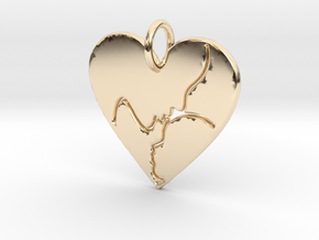 Mother and Child Pendant (solid) in 14k Gold Plated Brass