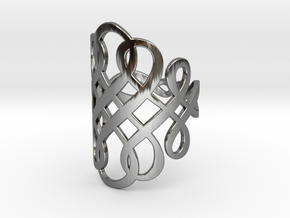 Celtic Knot Ring Size 8 in Fine Detail Polished Silver