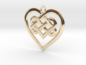 Celtic Heart Pendant in 14k Gold Plated Brass
