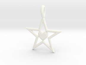 Pendant Of Star in White Processed Versatile Plastic