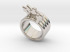 Love Forever Ring 25 - Italian Size 25 in Rhodium Plated Brass
