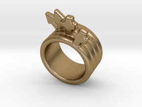 Love Forever Ring 25 - Italian Size 25 in Polished Gold Steel