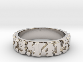 Pi Sequence Ring Size 7 in Platinum