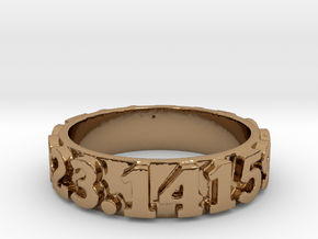 Pi Sequence Ring Size 7 in Polished Brass