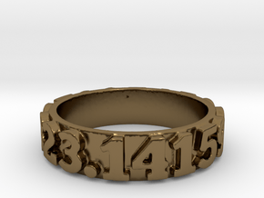 Pi Sequence Ring Size 7 in Polished Bronze