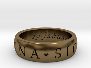 Size 7 Sir Francis Drake, Sic Parvis Magna Ring in Polished Bronze