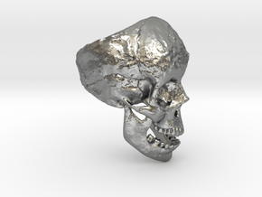 Human Skull Ring Open Jaw (size 8.5 - 9) in Natural Silver