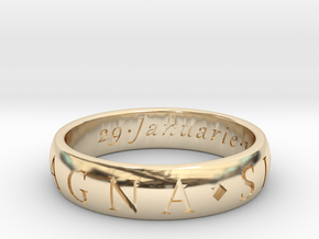 Size 13.5 Sir Francis Drake, Sic Parvis Magna Ring in 14k Gold Plated Brass