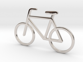 Pendant 'Little Bicycle' in Rhodium Plated Brass