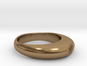  Streamlined Triangle Ring Ø0.757 inch/Ø19.22mm in Natural Brass