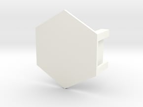 Battletech Miniature Hex Base in White Processed Versatile Plastic