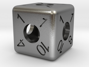 Average D6 Hollow Dice in Natural Silver