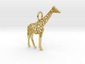 Giraffe Pendant in Polished Brass