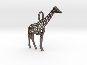 Giraffe Pendant in Polished Bronzed Silver Steel
