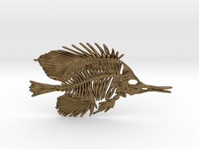Butterfly Fish Skeleton Pendant in Natural Bronze