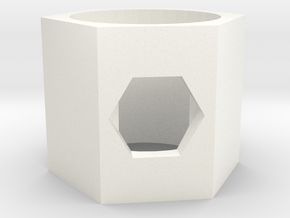 GEMELA Hexagon Ring in White Processed Versatile Plastic