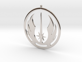 Symbol of the Jedi Order in Rhodium Plated Brass