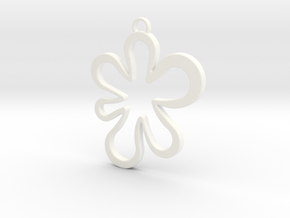Flower Pendant in White Processed Versatile Plastic