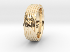 Fasces Ring - Size 12 in 14k Gold Plated Brass