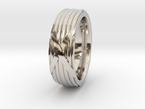 Fasces Ring - Size 12 in Rhodium Plated Brass