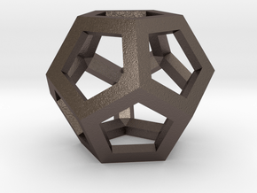 Dodecahedron in Polished Bronzed Silver Steel