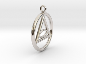 Eye Necklace Small in Rhodium Plated Brass