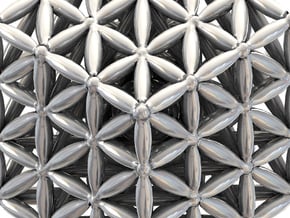  3-D FLOWER OF LIFE "META-CUBE" in Polished Silver