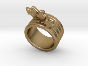 Love Forever Ring 27 - Italian Size 27 in Polished Gold Steel