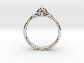 Ring for Joanne, Size H 1/2 in Rhodium Plated Brass