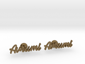 Custom Name Cufflinks - Avrumi in Polished Bronze