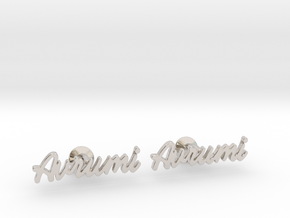 Custom Name Cufflinks - Avrumi in Rhodium Plated Brass