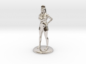 Nurse with Needle - 28 mm version in Rhodium Plated Brass
