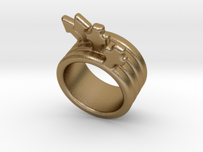 Love Forever Ring 28 - Italian Size 28 in Polished Gold Steel