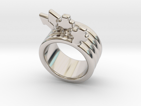 Love Forever Ring 29 - Italian Size 29 in Rhodium Plated Brass