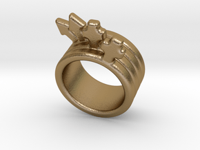 Love Forever Ring 29 - Italian Size 29 in Polished Gold Steel