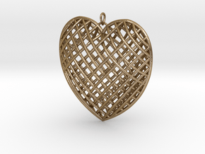 Pendent Heart  in Polished Gold Steel