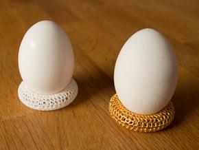 Coral skeleton egg cup in Polished Gold Steel