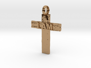 Cross I AM in Polished Brass