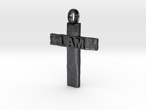 Cross I AM in Polished and Bronzed Black Steel