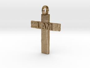 Cross I AM in Polished Gold Steel