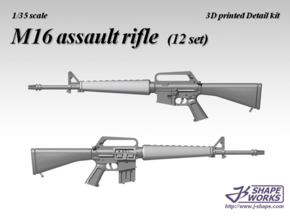 1/35 M16 assault rifle (12 set) in Clear Ultra Fine Detail Plastic