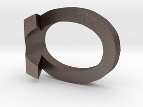 10 3D Monogram Pendant in Polished Bronzed Silver Steel