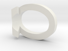 10 3D Monogram Pendant in White Natural Versatile Plastic