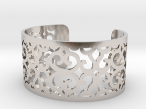 Arabesque perforated bracelet in Rhodium Plated Brass